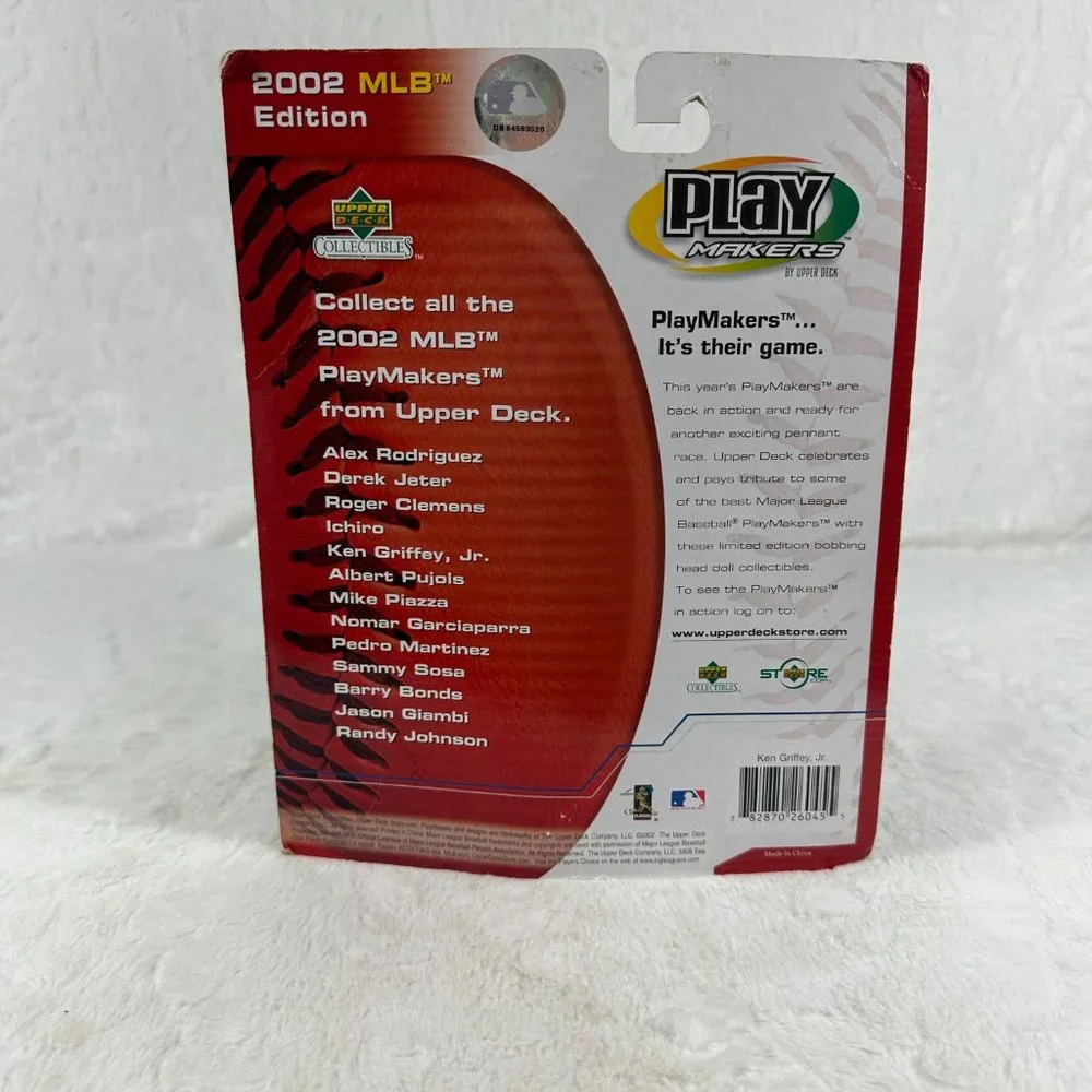 2002 MLB Edition Play Makers Upper Deck Ken Griffey Jr Bobblehead in package - Picture 6 of 6